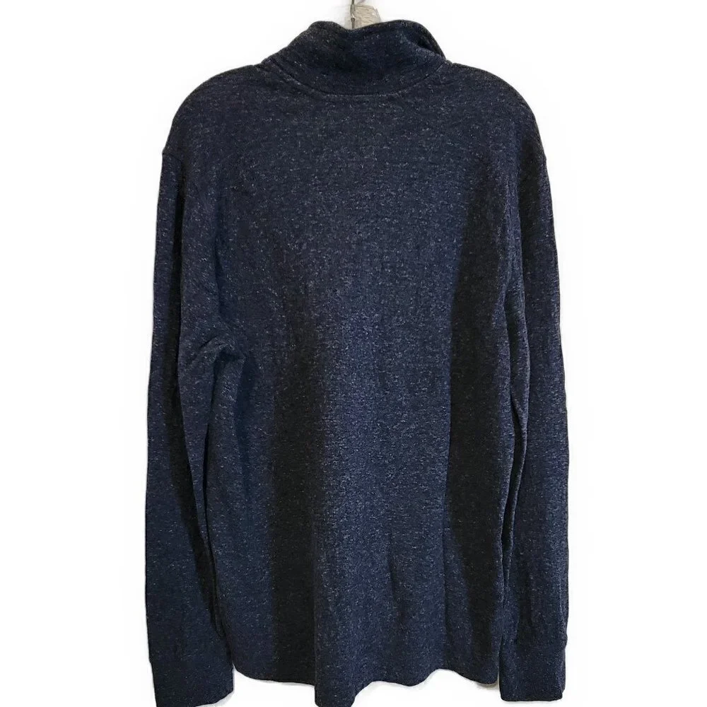 J. Crew 100% Cotton Navy Long Sleeve Quarter Zip Sweater - sz L